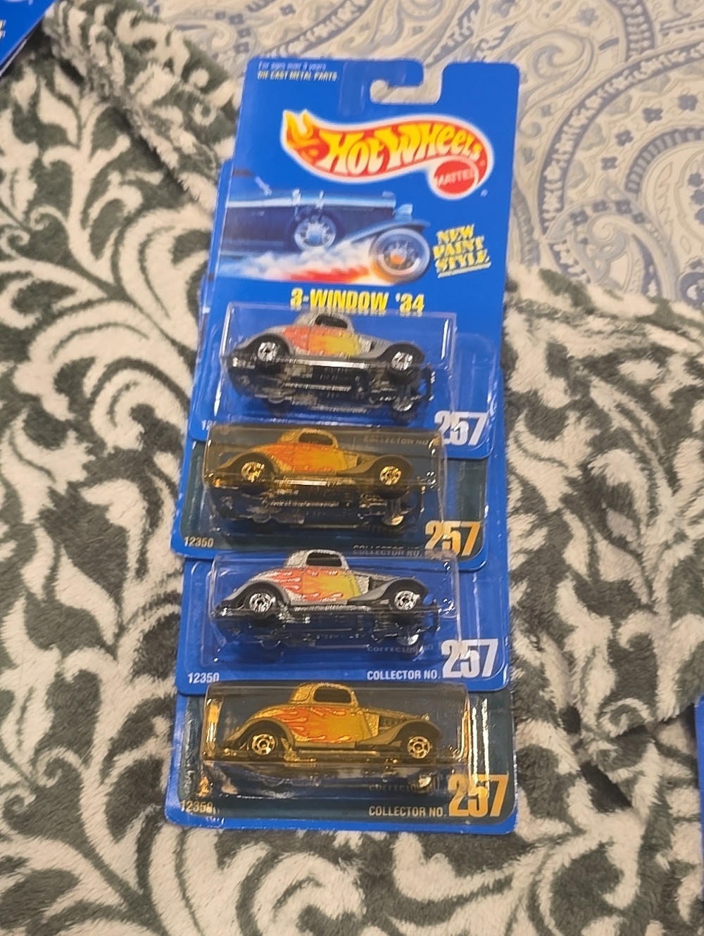 New 4 Pack 3-Window '34 Die-Cast Car Hot Wheels 1991 #257